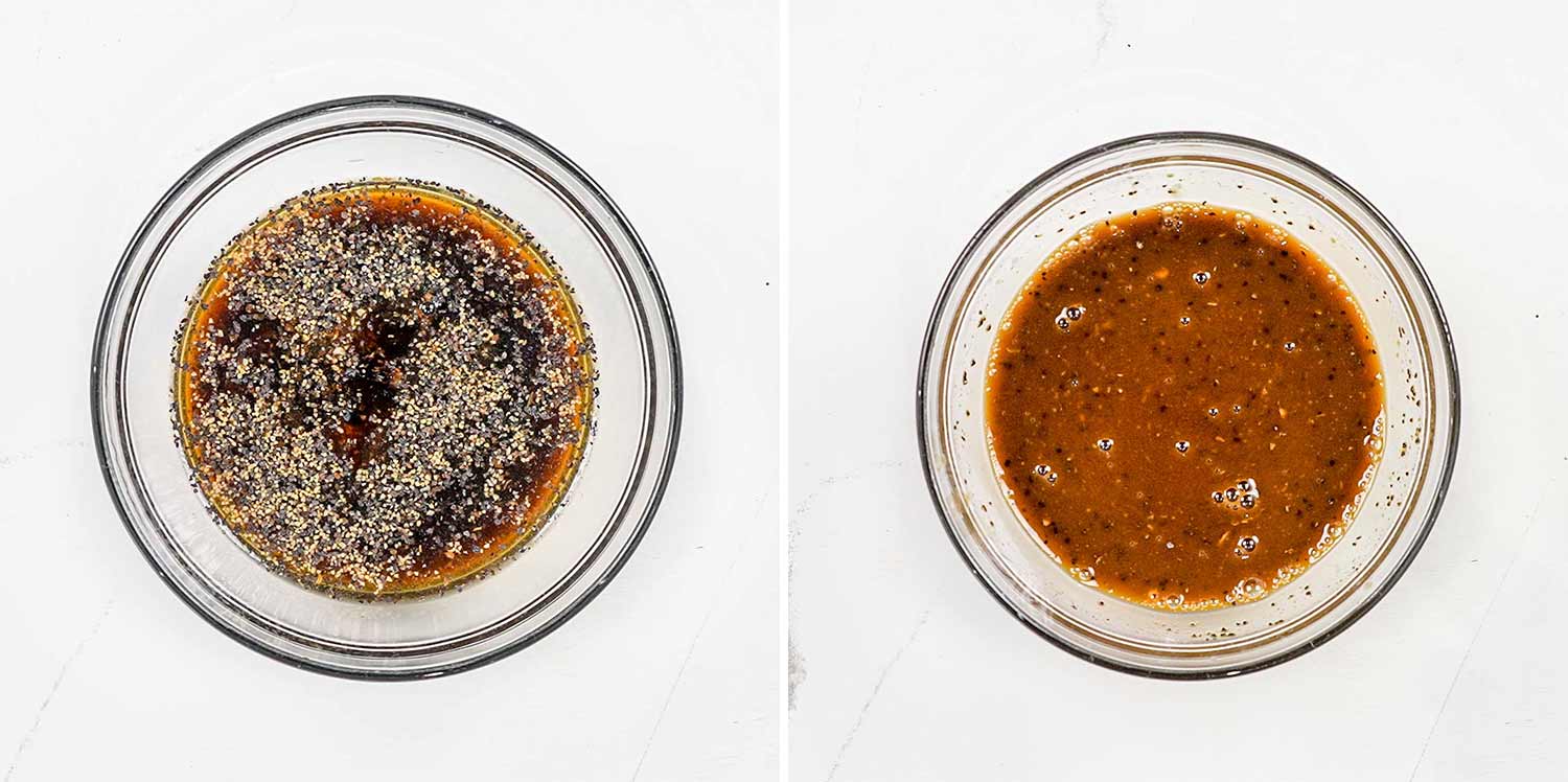 process shots showing how to make black pepper beef.